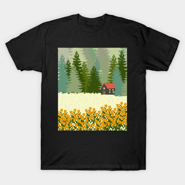 Little house in the big woods T-Shirt by SkyisBright